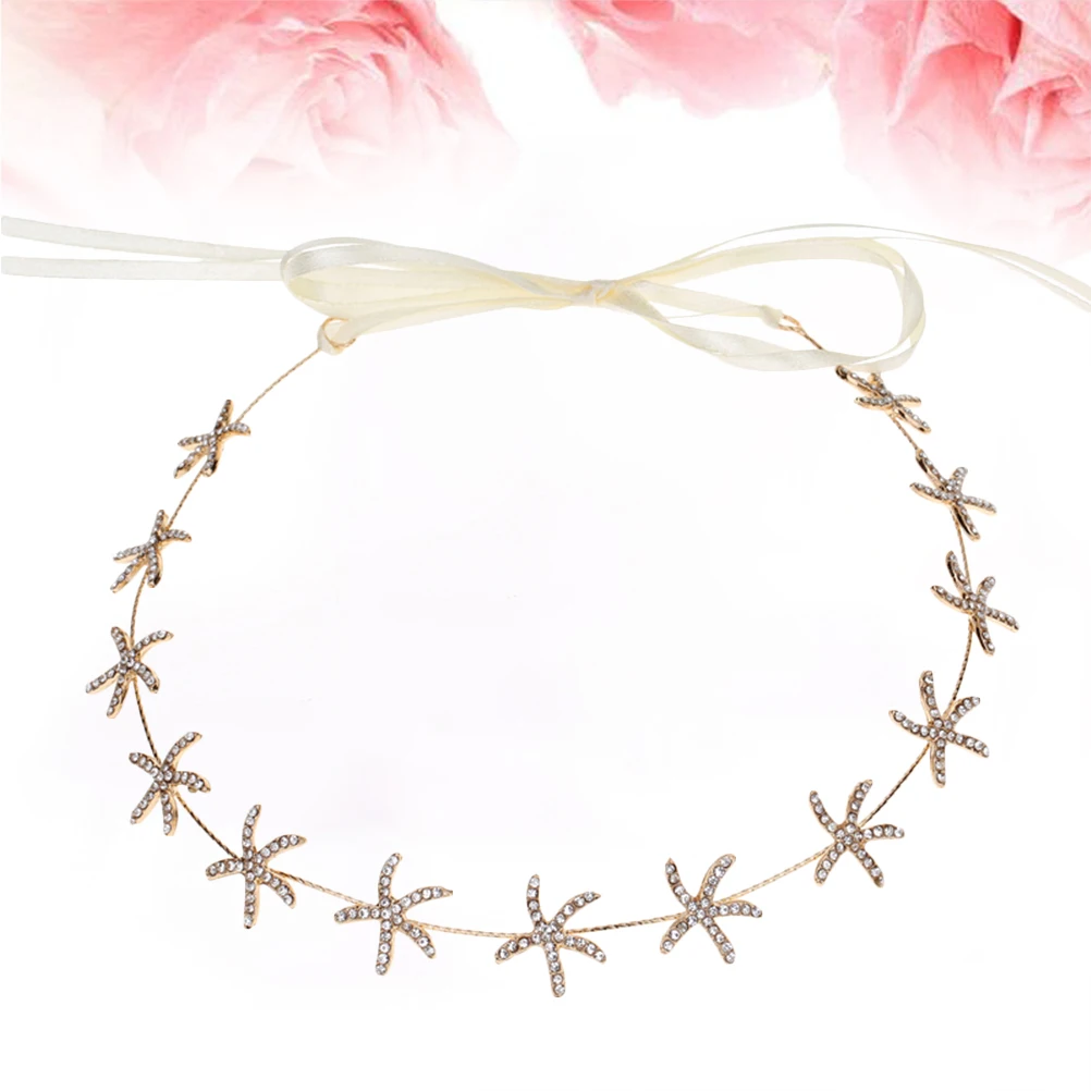 

Rhinestone Star Headb Bridal Hair Accessories Wedding Hairpiece Lady Headb Sea Star Design Safe Durable Lightweight Easy Attach