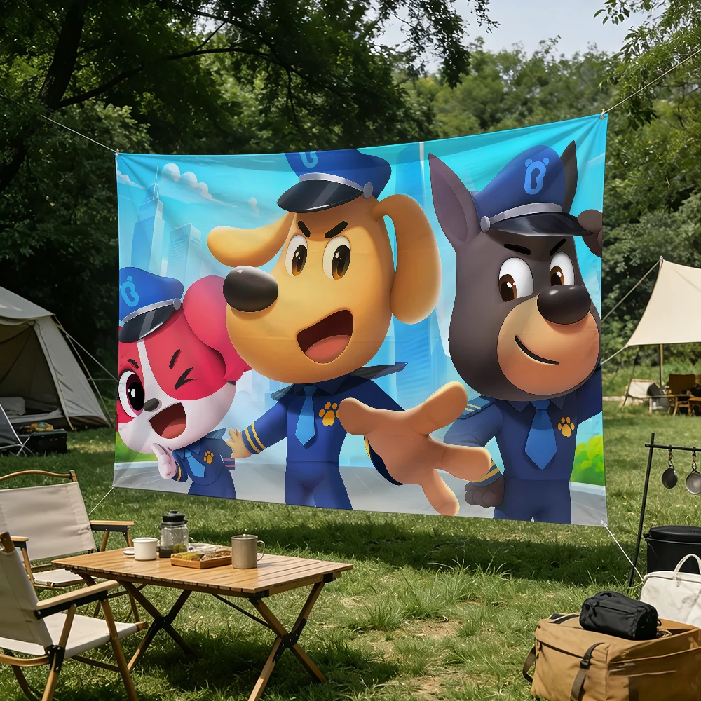 Cartoon S-Safety S-Sheriff L-Labrador flag Tapestries Outdoor Parties Bedrooms Living Rooms Dorm Rooms Wall Decor Banners Gifts