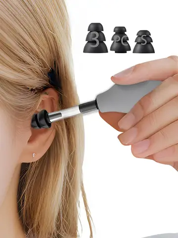 Ear Pressure Tool Portable Ear Pressure Relief Suction Device Wih 3 Sizes Of Earplugs Inner Ear Pressure Relief Tool for Headach