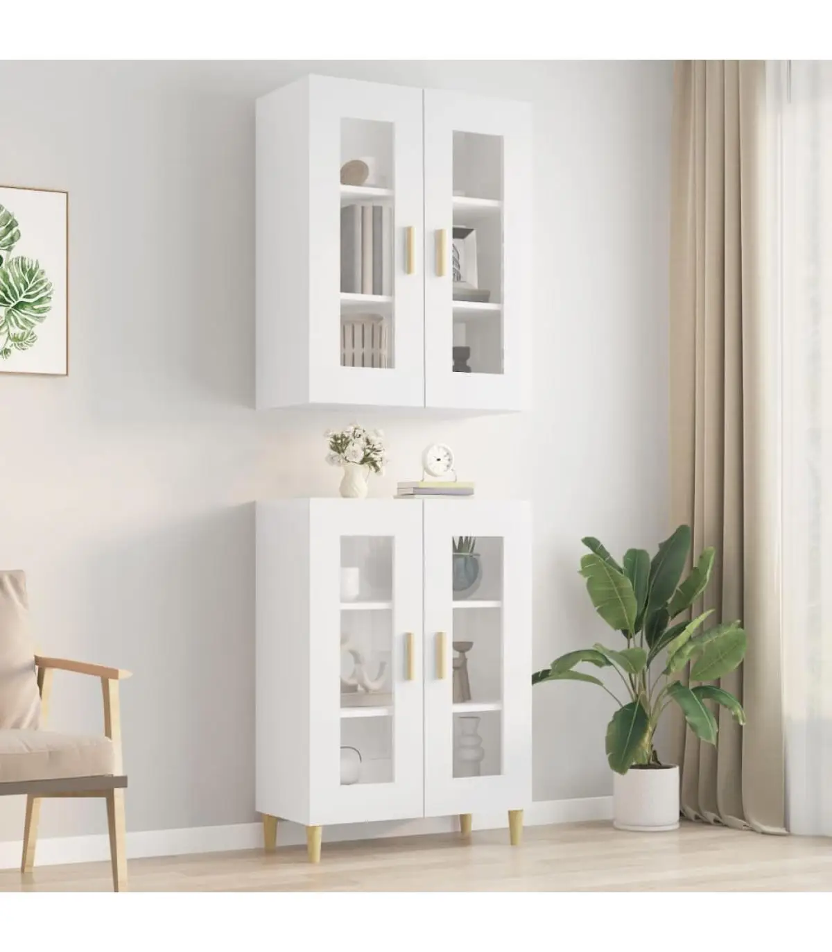 69,5x34x90 cm glossy white hanging wall cabinet dressers