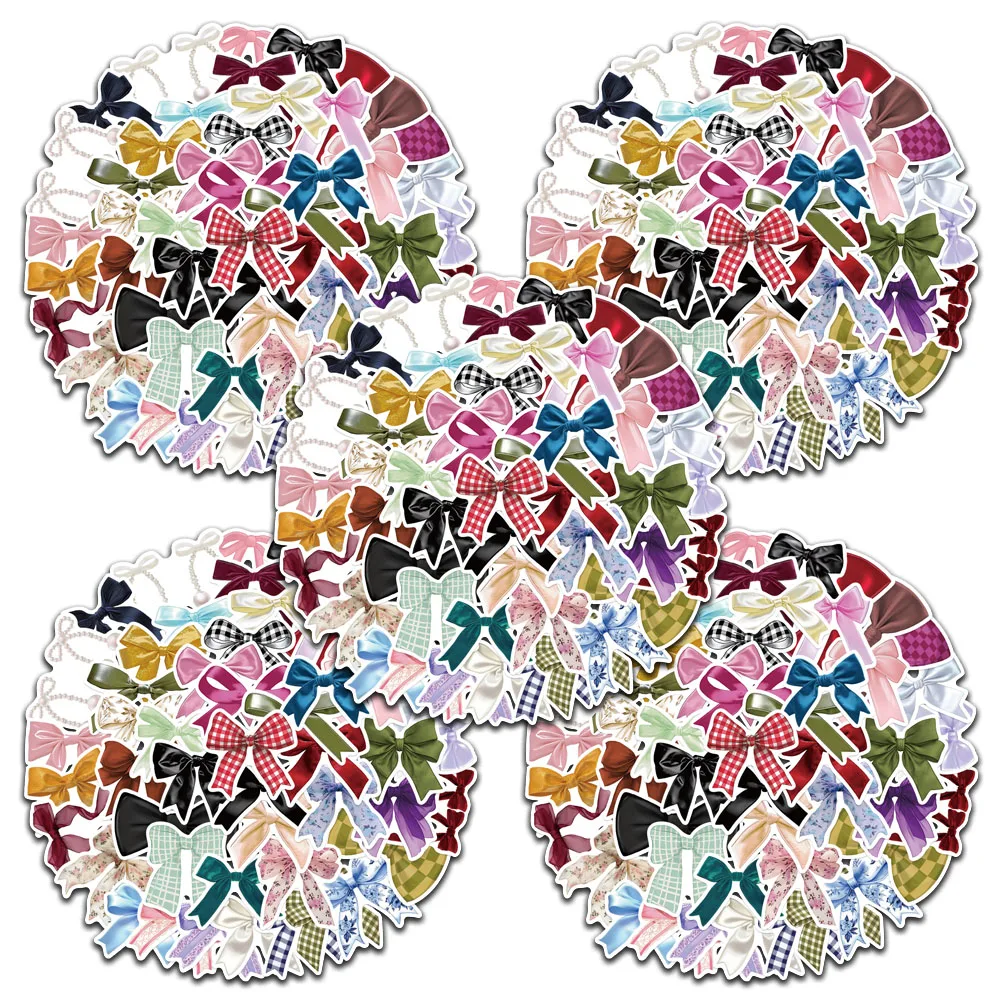 

5 sets Cute Cartoon Colorful Bowknot Stickers For Laptop Water Bottle Luggage Notebook Phone Waterproof Graffiti Vinyl Decals