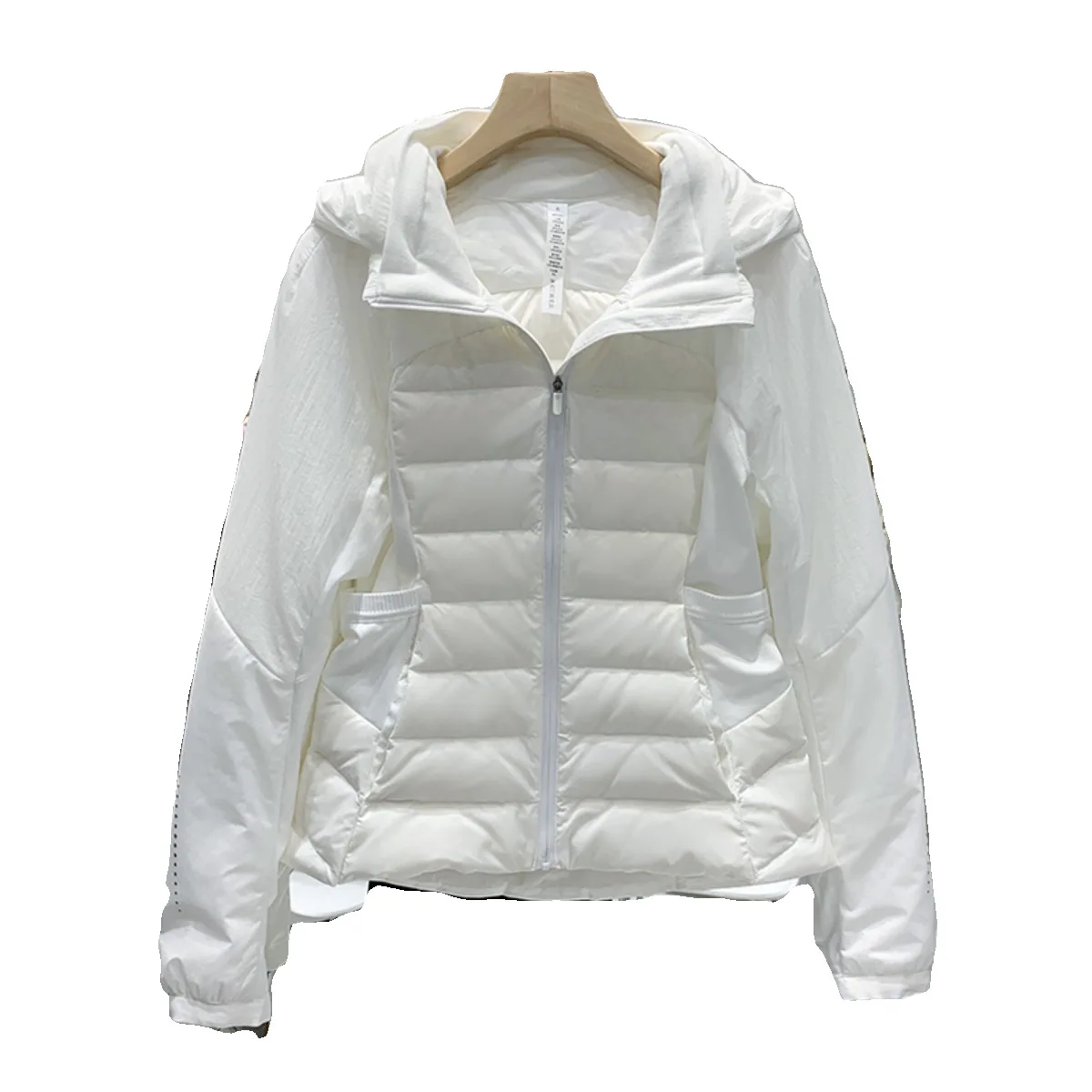 Firmranch Women Yoga Sports Lightweight Puffer Jackets Winter Slim Waist Duck Down Coat Short Outdoor Parkas Skinny Outerwear