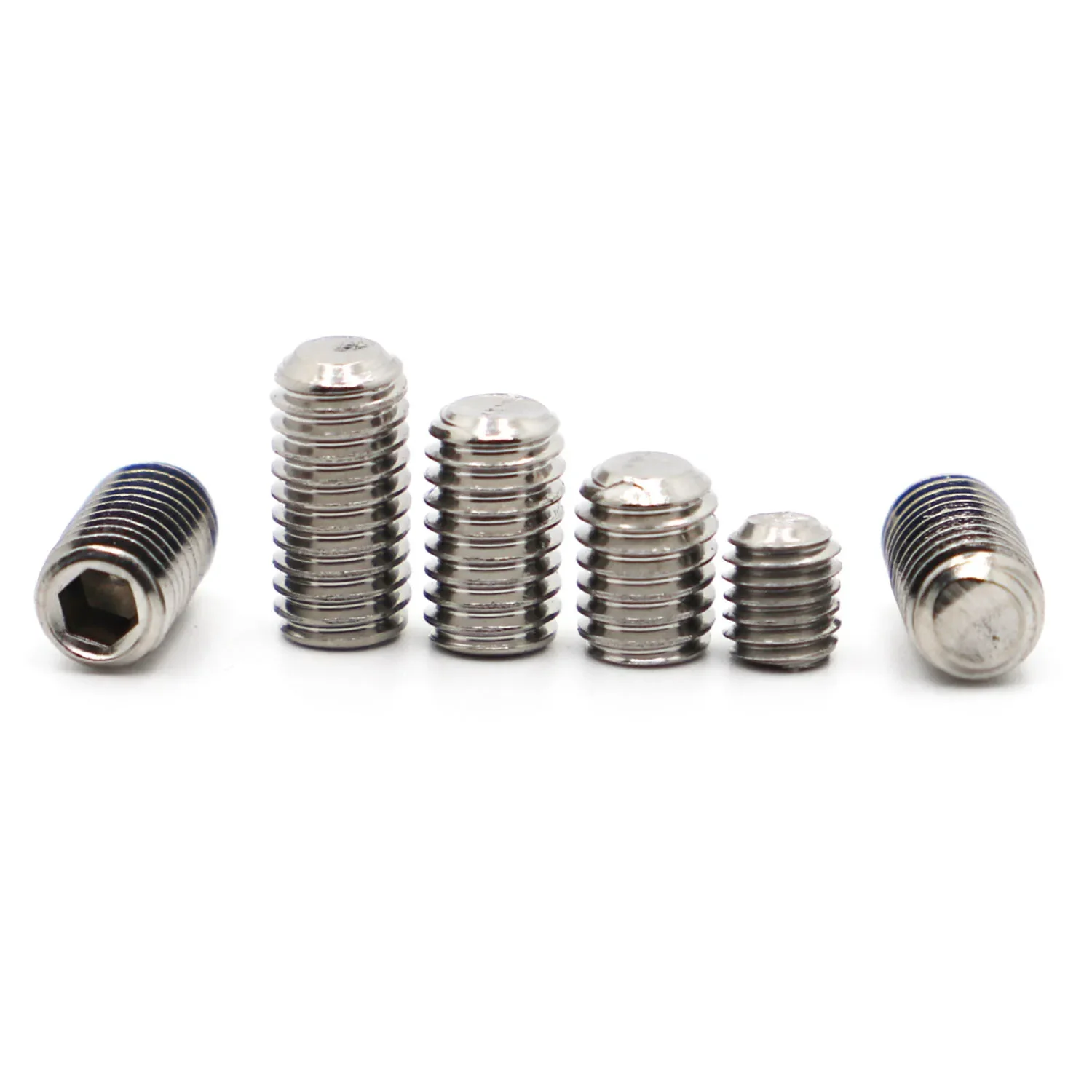 Tornillos hexagonales de acero inoxidable, juego de tuercas Grub, M2, M2.5, M3, M4, M5, M6, M8, DIN916, 304, 5 a 50 unidades