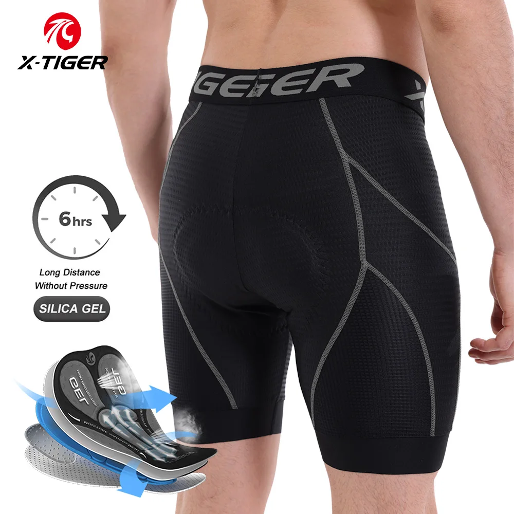 X-TIGER Shorts de Cyclisme Hommes avec Coussin 5D Gel Rembourré, sous Vetement Cycliste VTT Séchage Rapide et Respirant Culottes