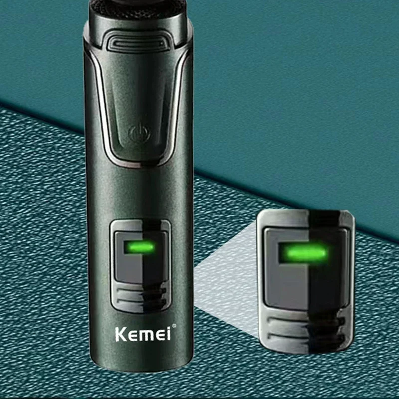 Kemei เครื่องโกนหนวดไฟฟ้าของผู้ชาย, เครื่องโกนหนวด USB ชาร์จไฟได้3 in 1อเนกประสงค์เคราจมูกหูผมเครื่องเล็มกันน้ำ