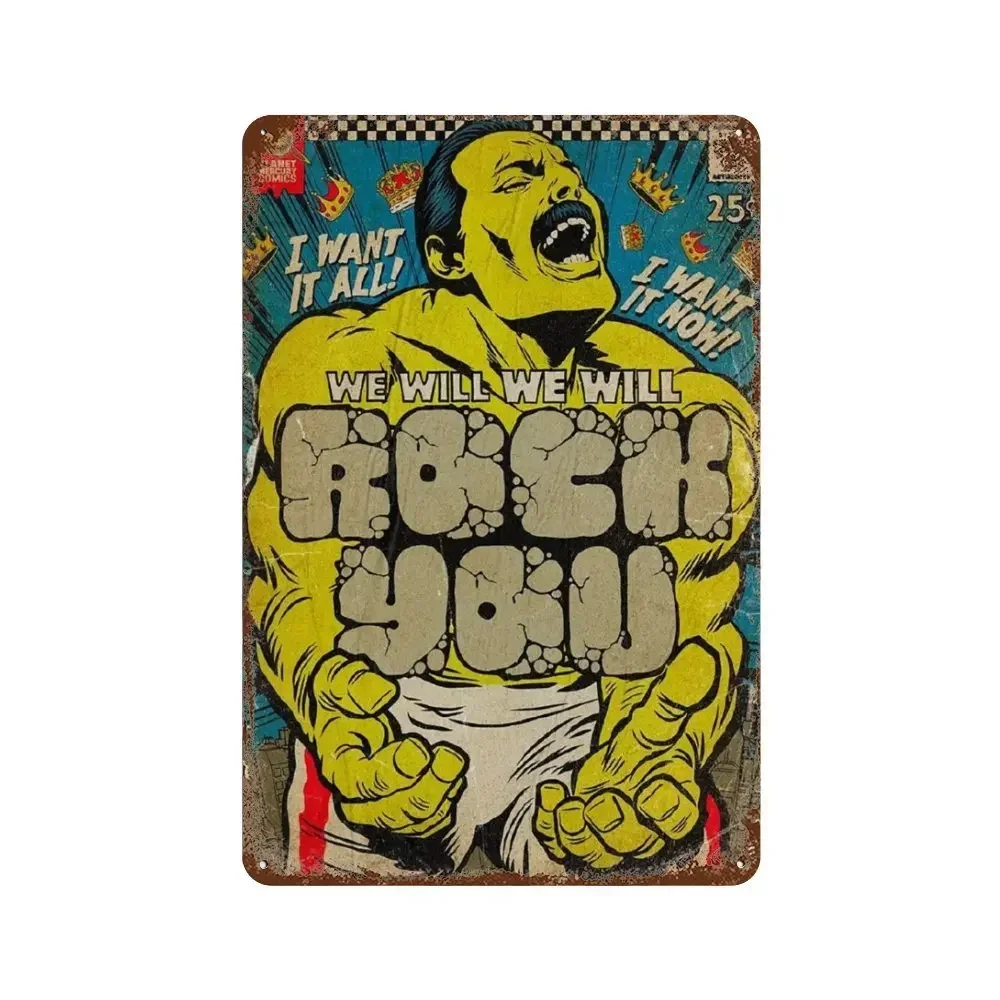 

Vintage Classic Queen Band Poster Metal Tin Sign Singer Band Metal Signs Poster Club Pub Bar Home Wall Decor Signs Rusty Plate