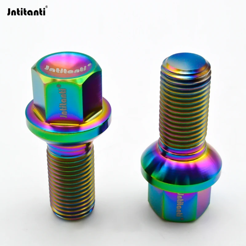 Jntitanti Gr5 titanium wheel bolt lug screw M14x1.5x28-45mm Ball seat for Mercedes-Benz Maybach etc