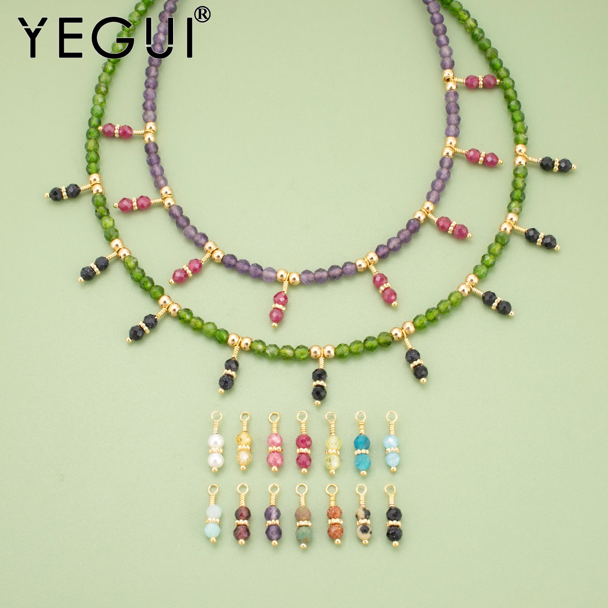 

YEGUI, 6 шт./лот, MI02, аксессуары для украшений, позолота 18 карат, медь, натуральный камень, подвески, ручная работа, подвески для самостоятельного изготовления, изготовление украшений