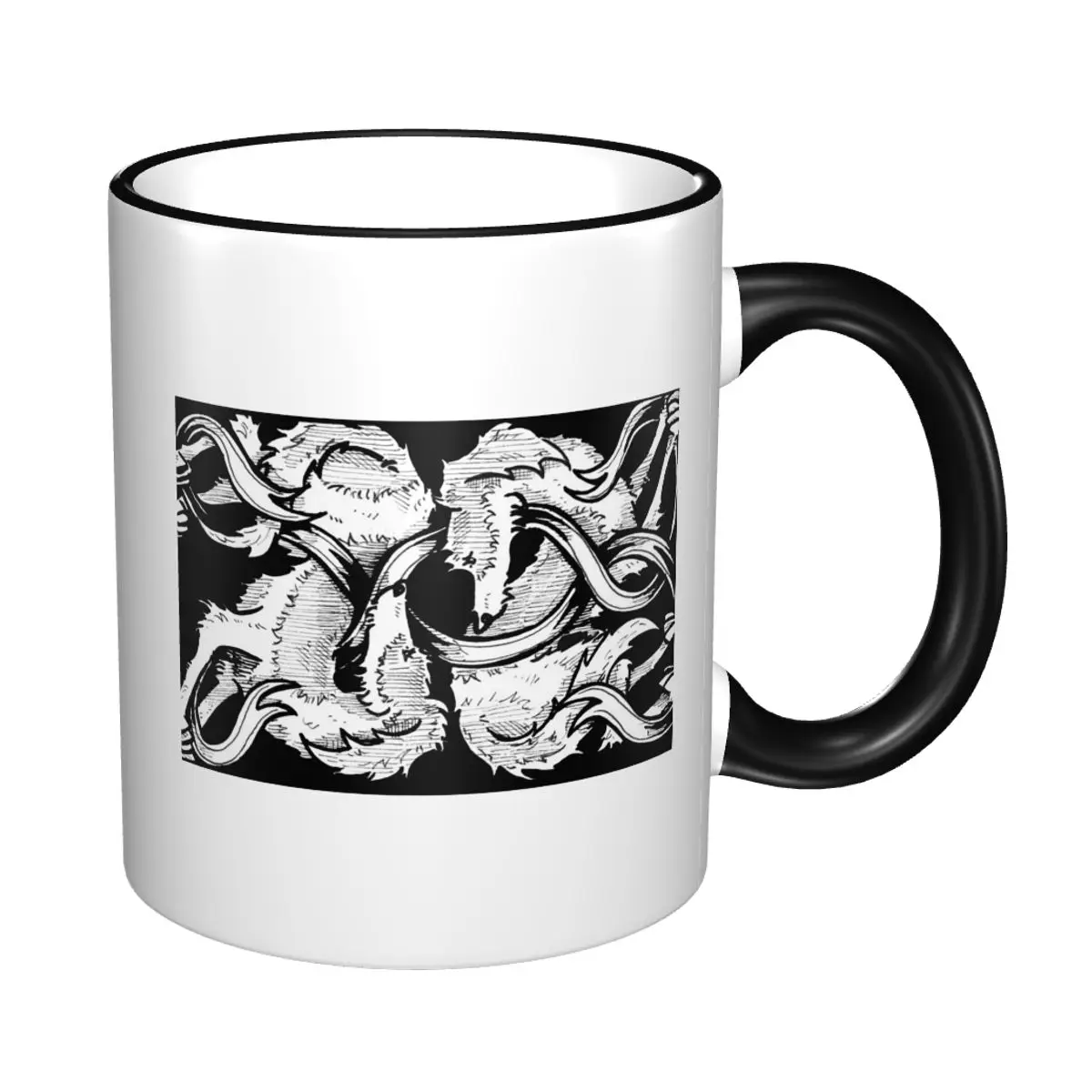 Round Hounds Mug Funny Ceramic Coffee Cups Tea Mugs Milk Cup Drinkware Gift for Friends