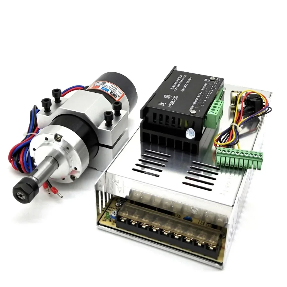 Ws55-22 ER11 brushless spindle motor spindle+drive+power supply+fixing clamp 500W 4-piece set