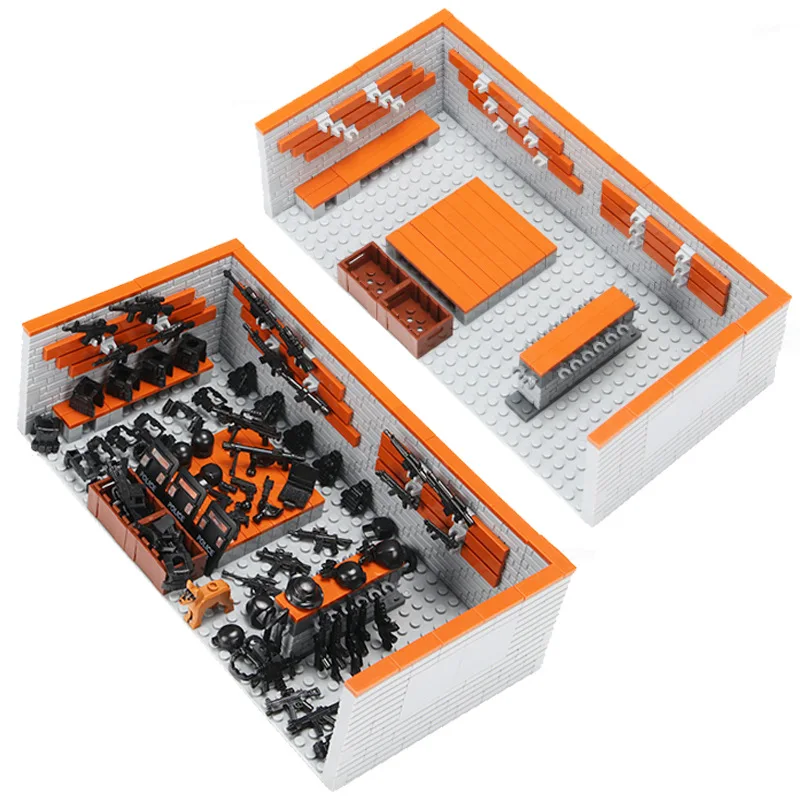 WW2 Militär Armee Polizei Soldat SWAT Waffen Zimmer Bausteine MOC Figur Zubehör Modell Ziegel DIY Spielzeug