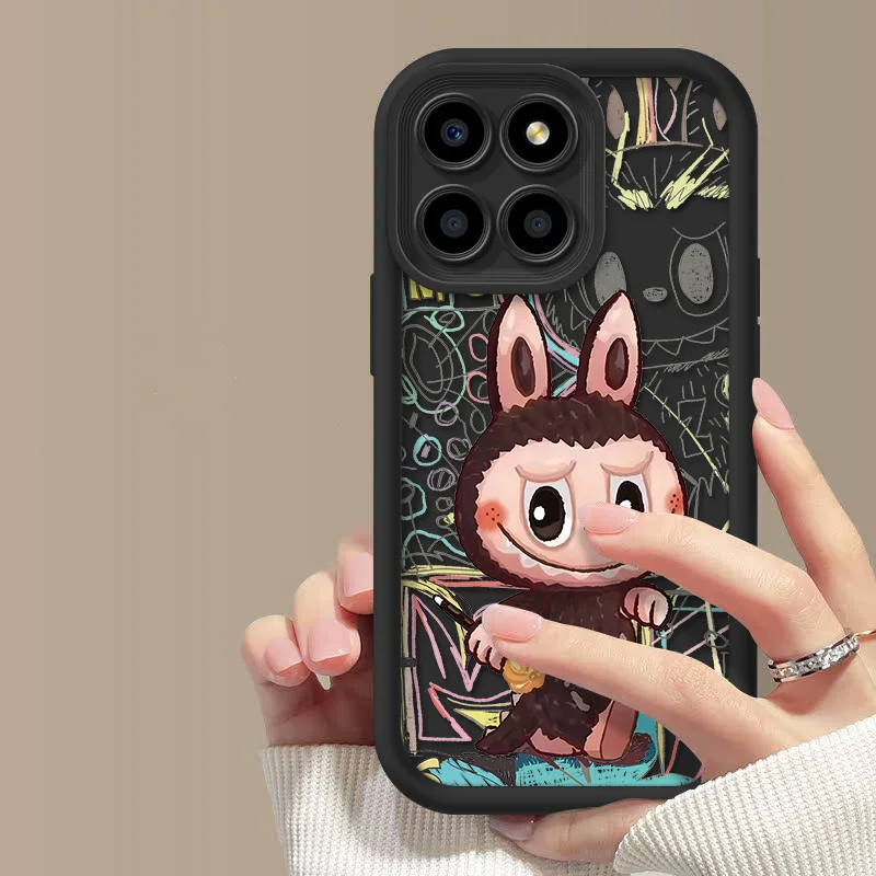 New Kawaii Cute Labubu Phone Case For Huawei Honor X5B 4G Soft TPU Shockproof Protect Back Cover Honor X5B Plus 4G