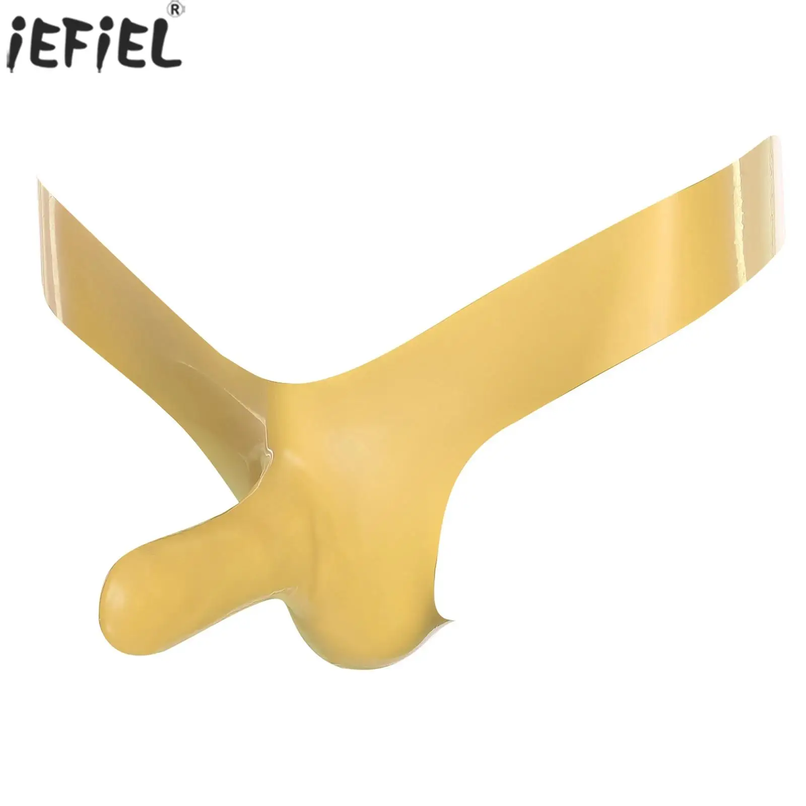 

Men Sexy Latex Mini Thong Low Rise Sheath Bulge V-shape Waistline Elastic T-back Briefs Underwear for Pool Nightwear Raves Party