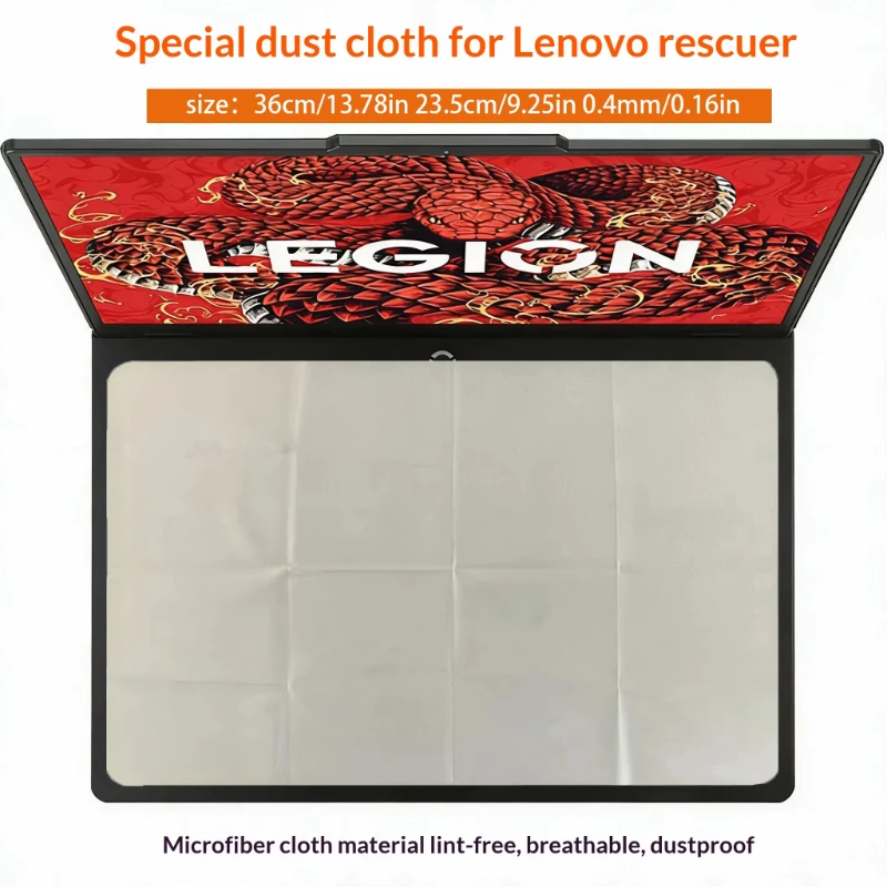 Lint-Free Microfiber Laptop Dust Cloth, 35x23.5cm Breathable Anti-Dust Cover for 15/17 Inch Gaming Laptops, Reusable Cleaning To image 3