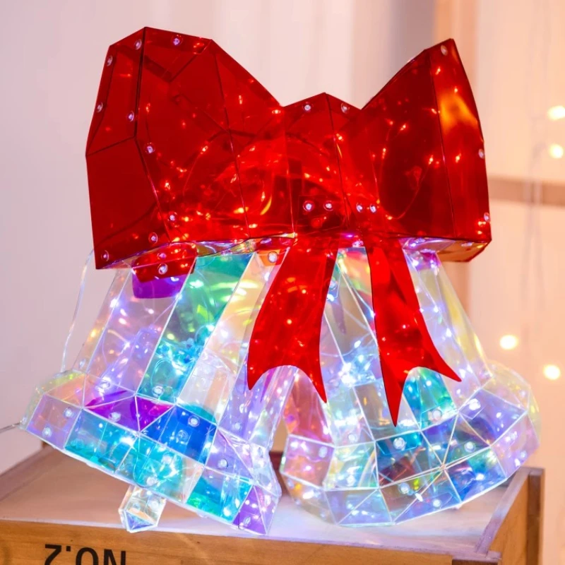 

Iridescent Glowing Christmas Bell Living Room Door Hanging Ornament for Shop Window Scene Decoration Christmas Festive Gift