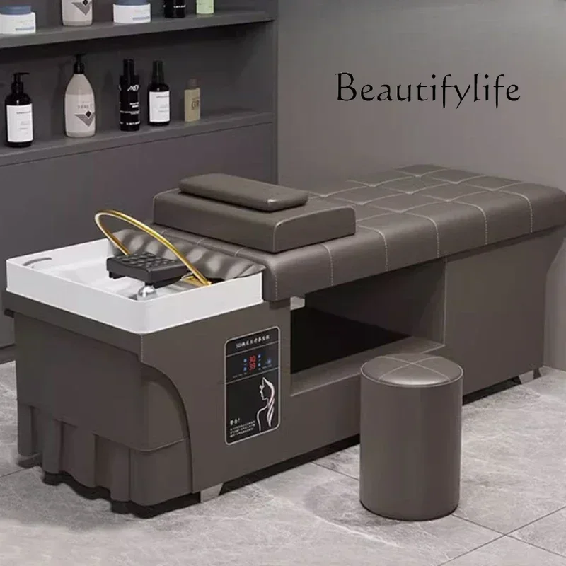 

SM Korean Shampoo Basin Head Spa Hairdressing Lying Smart Water Circulation Shampooing Washbasin Durable Cadeira Hotel Furniture