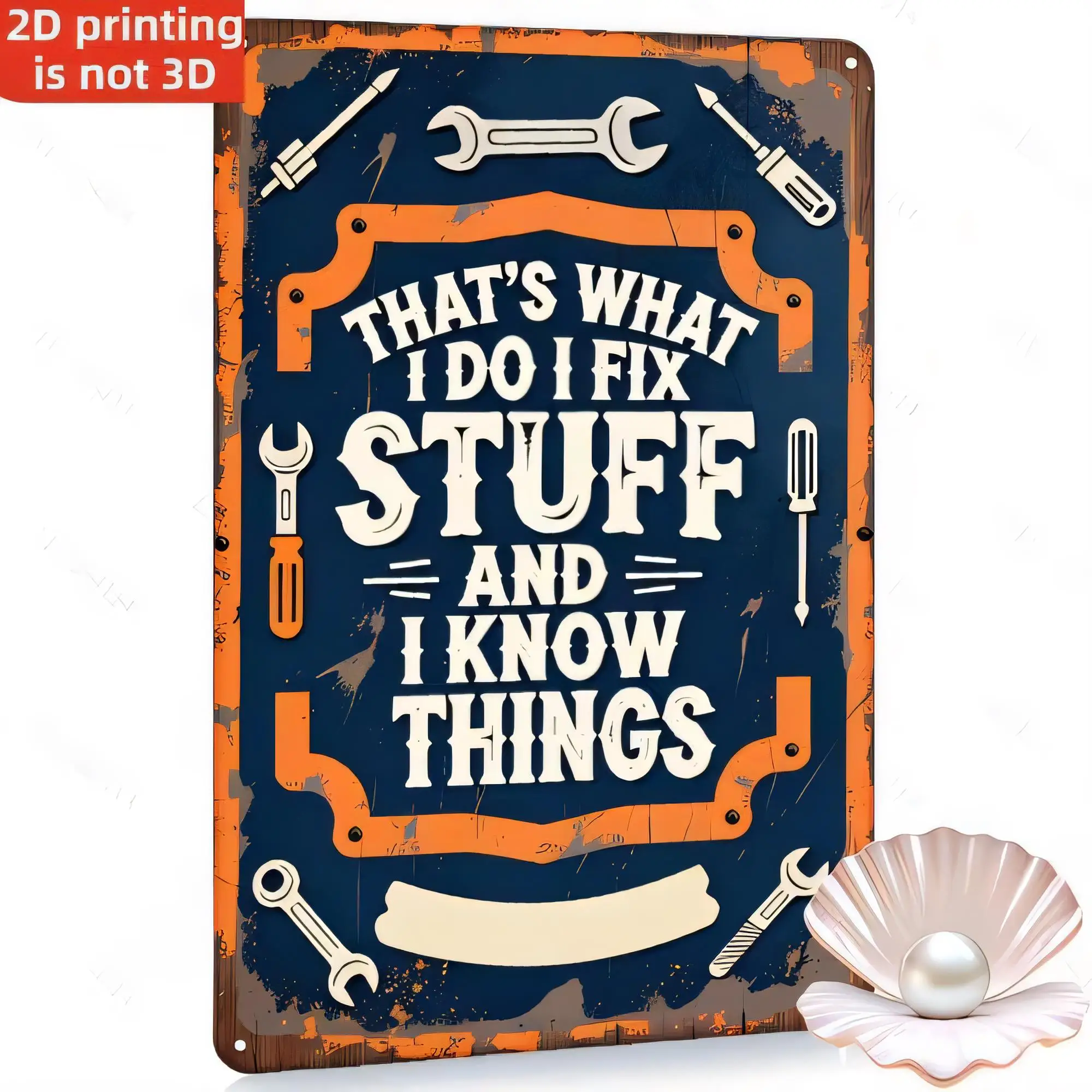 Tin Sign That’s What I Do I Fix Stuff Vintage Garage Decor Metal Tools Wrench Funny Quote Retro 2D Printed Wall Plaque Rustic In