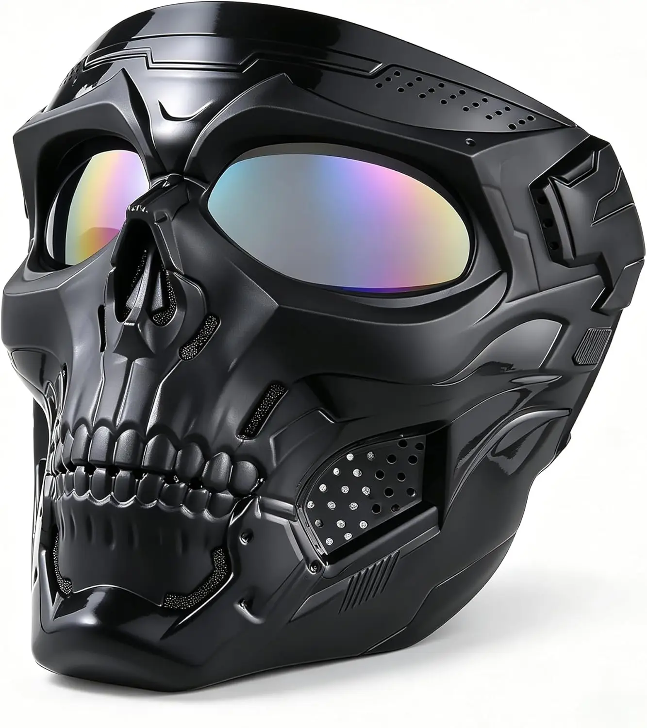 

Маска-череп для мотоцикла, велосипеда, ветрозащитная, полнолицевая, защитная маска-скелет, цветные очки, тактическая маска для езды на велосипеде