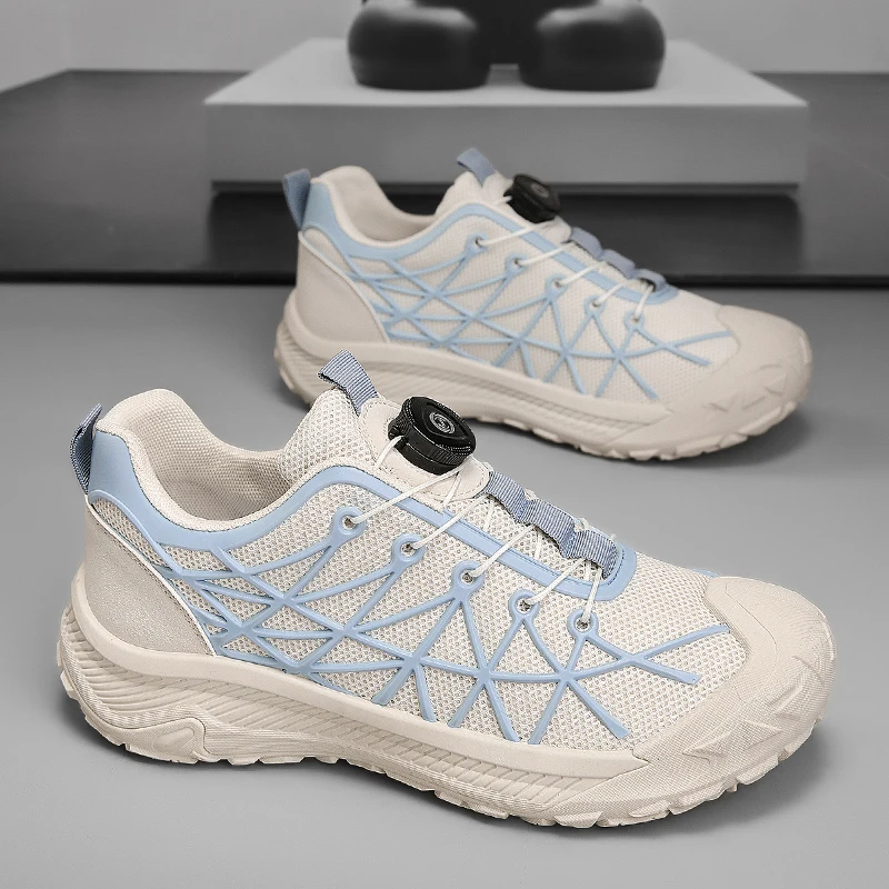 

Мужские повседневные кроссовки с поворотной застежкой, низкие дышащие кроссовки на платформе, удобные нескользящие мужские спортивные туфли для ходьбы