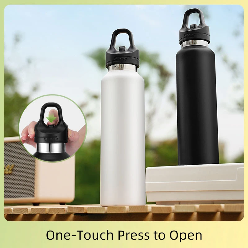 23OZ Travel Mug Press to Open the Lid insulated 316 STAINLESS STEEL Outdoor Portable Bottle Cup Vacuum Flasks Thermos Drinkware