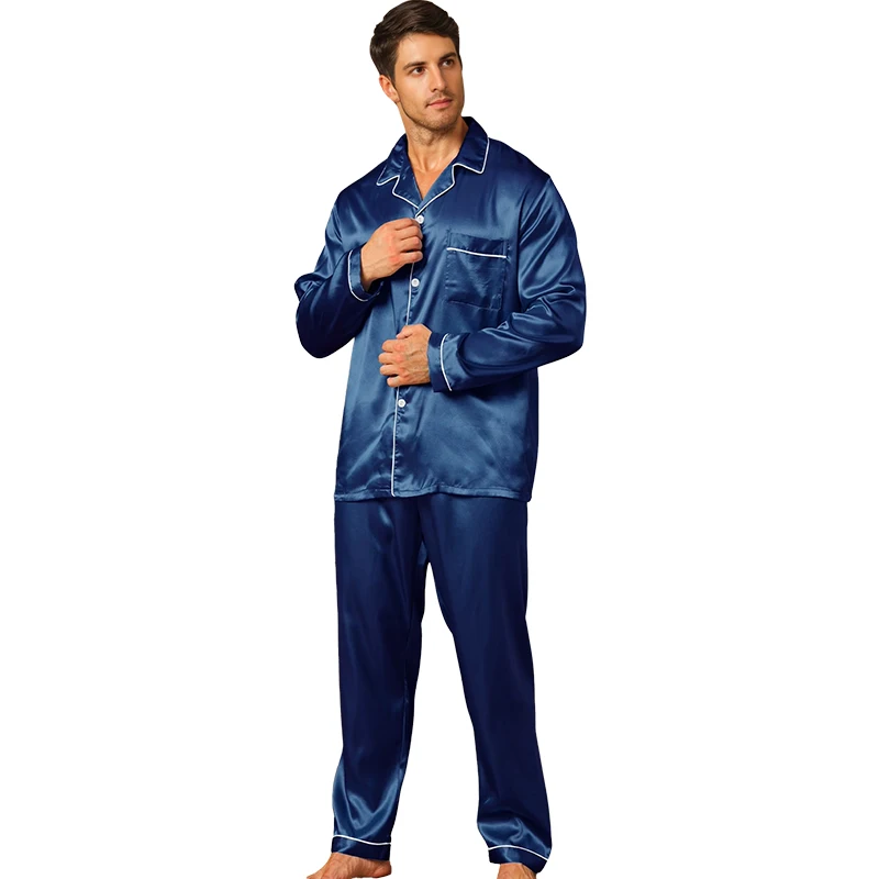 Heren pyjama lange mouwen zomer ijs mooie huiskleding heren lente en herfst casual dun vest kan twee pakken verslijten