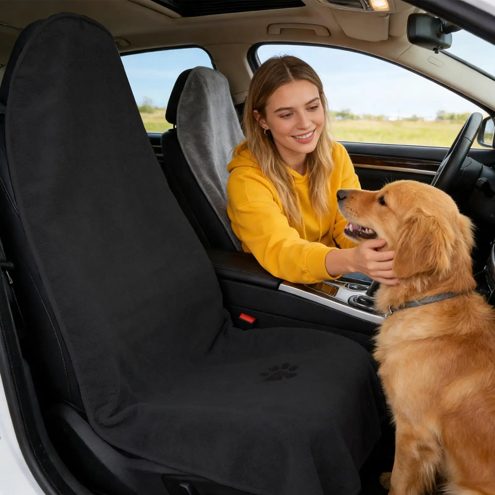 Car Sweat Towel Seat Covers Quick-dry front Seat Cushion Washable Cat Auto Seat Protector for Exercise Workout