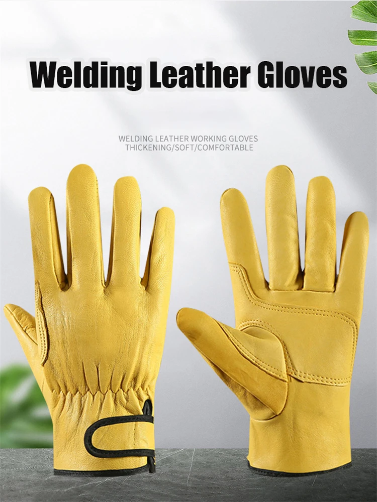 Work Gloves Wear-resistant for Sheepskin leather workers and work welding safety protection garden sports motorcycle driver