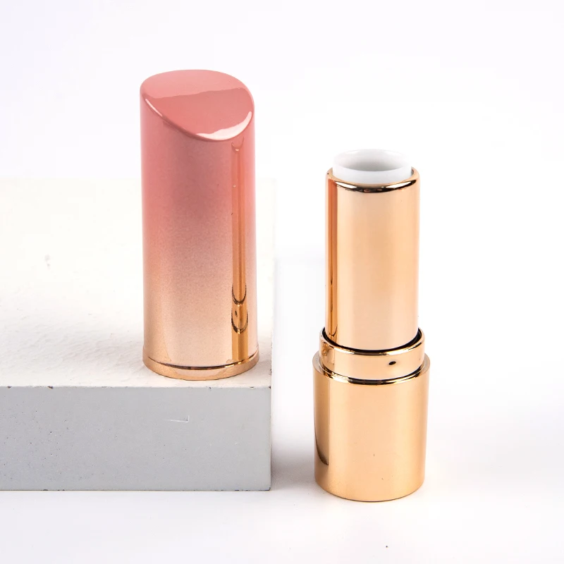 1pcs Slant Cap Lipstick Tube Peach Pink Gold Gradient Lipsticks Tubes Empty Tubing Packaging Beauty Makeup Tools