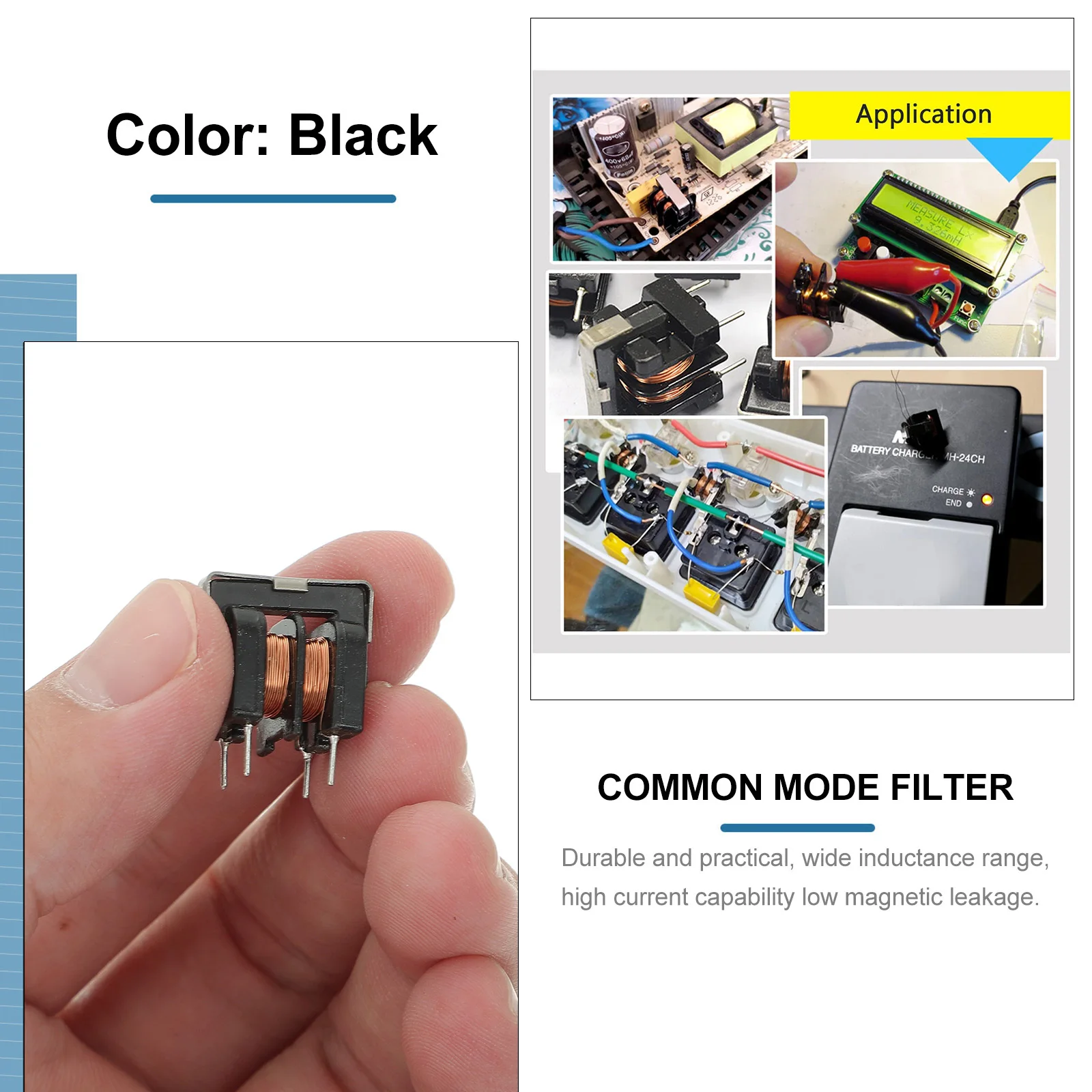 

10 Pcs Common Mode Inductor The Wire with Cover Ac Vent Filter Choker Inductors Filters Inductance