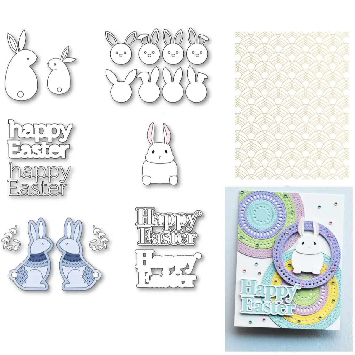 2025 Spring New Cuddle Bunny Metal Cutting Dies Hot Foil DIY Scrapbooking Paper Craft Handmade Make Album Card Punch Embossing