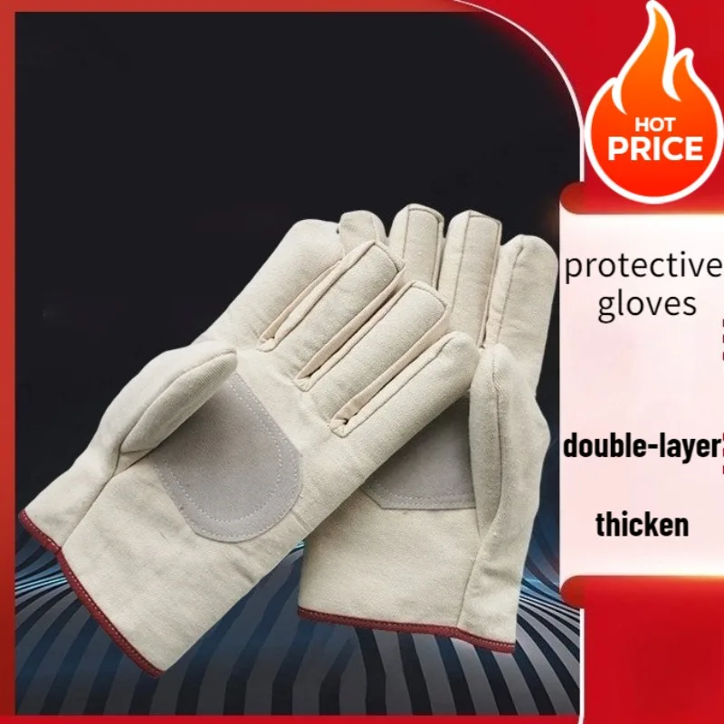

Double Thickened Canvas Welder Gloves Wear-Resistant Protective Labor Maintenance Gloves for Welding Other Industrial Use