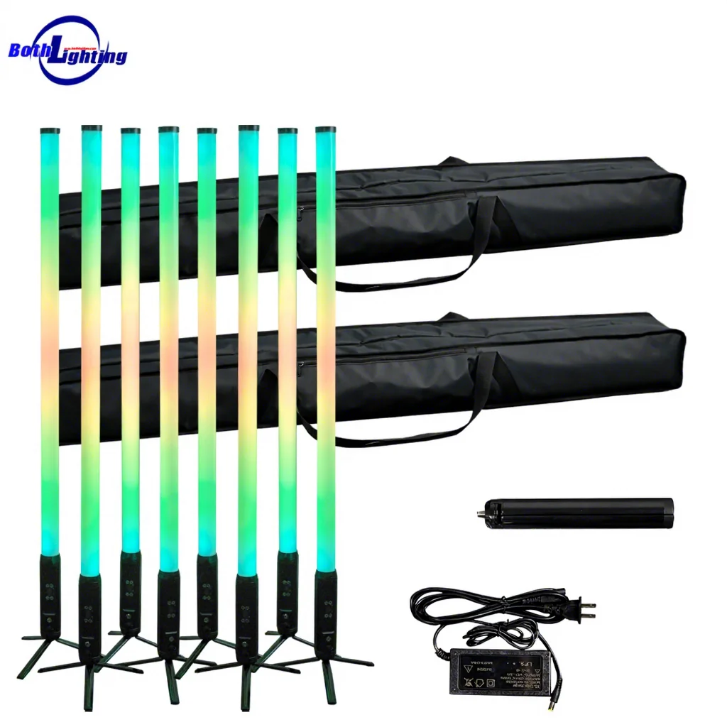 8pcs Bag Pixel Led Tube Light Waterproof IP65 Wireless Battery 360 PIXEL Tube Full Color DMX DJ Light WIFI Remote Wedding Light