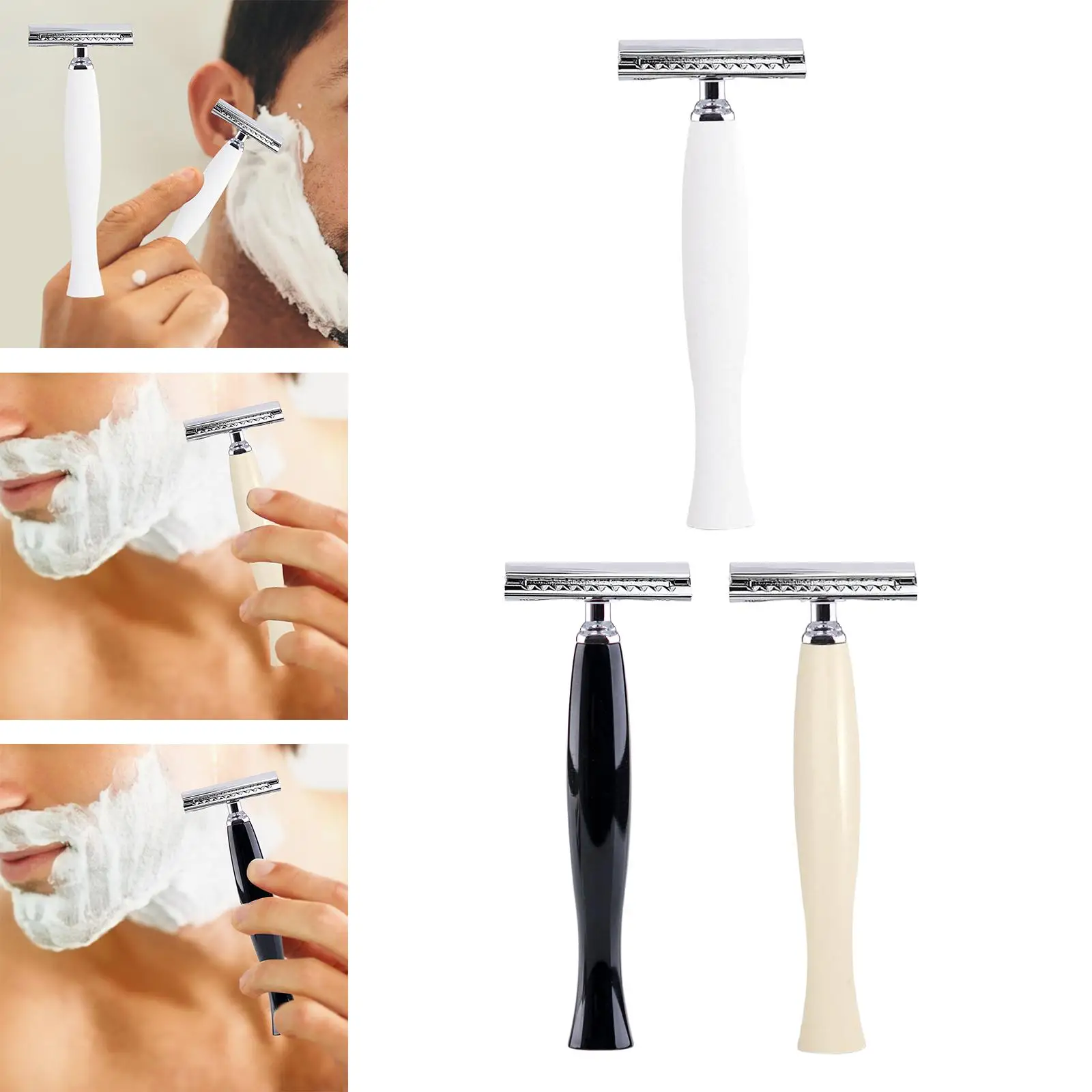 Men Double Edge Safety Razor Nostalgic Reusable Shaving Razor for Barbershop