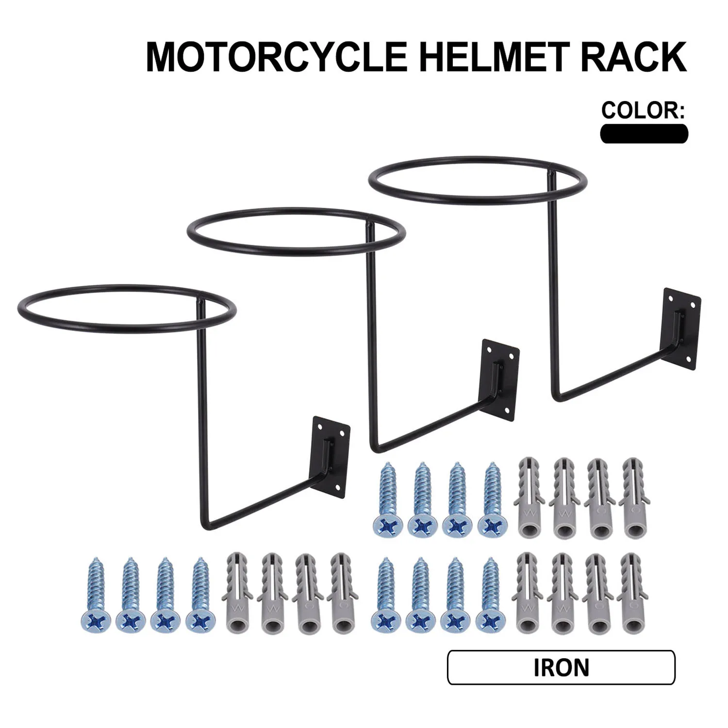 3 Pcs Helmet Holder Stand Display Rack Metal Wall Mount Hanger Hooks for Motorcycle Accessories Multifunctional Helmet Rack