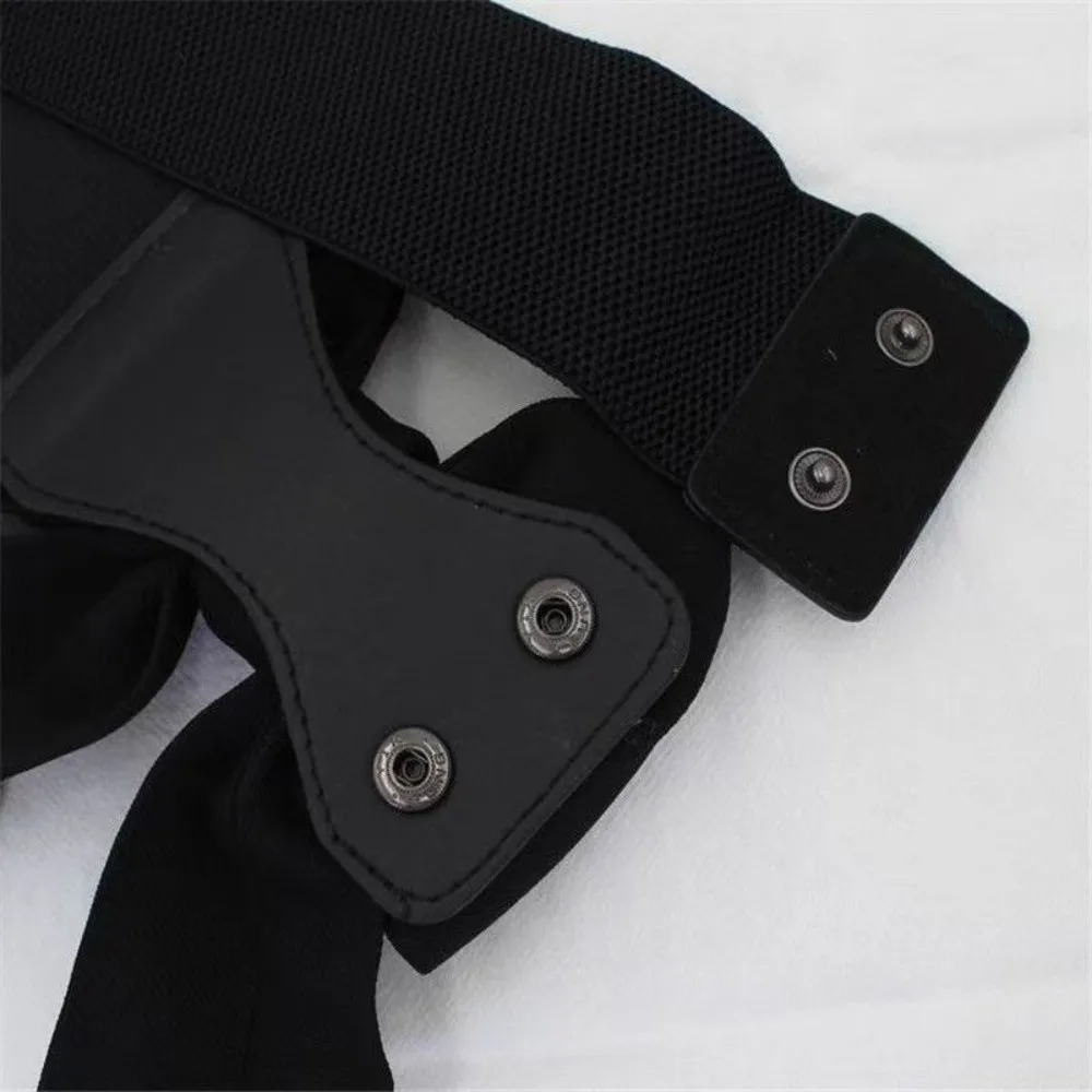 

Elegant Bowknot Waist Straps Wide Elastic Waist Belt Solid Color Adjustable Dress Belt For Dress Decorate Clothes Accessories