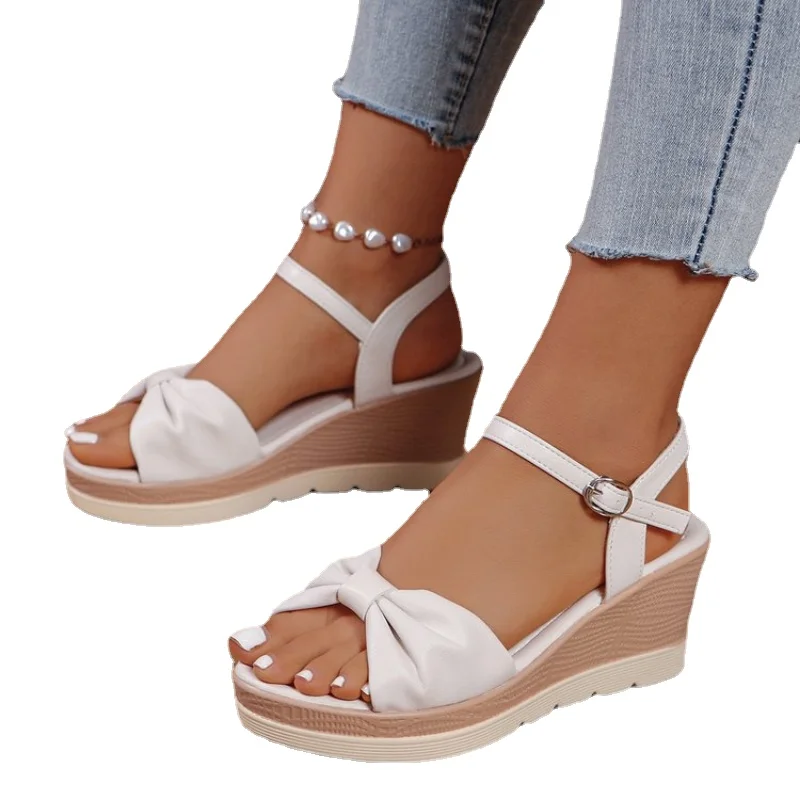 Women Platform High Heels Sandals  Summer New Wedges Open Toe Dress Shoes Female Fashion Slippers Walking Slides Mujer Pumps image 2