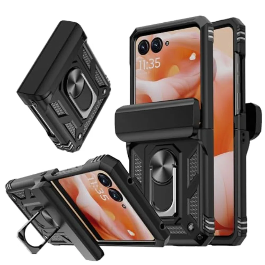

for Motorola Razr-2024 Case [ ]: with Hinge Cover, Dual Layer Heavy Duty Shockproof Protective Fl