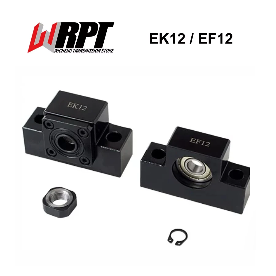 

EKEF12 EK12 EF12 Ballscrew Bearing Seat End Support Unit Fit SFU1604/1605/1610 CNC Linear Transmission Accessories