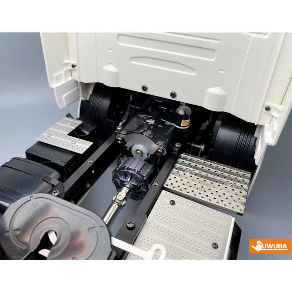 Caja de Engranajes de Desaceleración, Potenciador de Torque, Actualización Metálica CNC para Remolques de Control Remoto Tamiya RC Lesu Scania Man 1/14, Piezas de Juguete