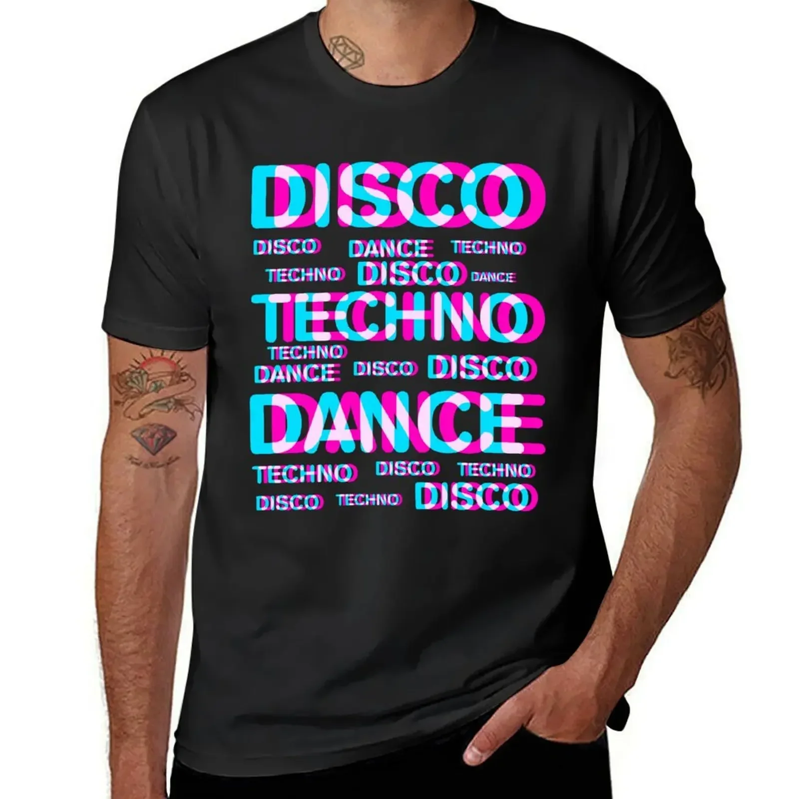 

Disco dance techno T-Shirt kawaii clothes boys whites summer top men workout shirt