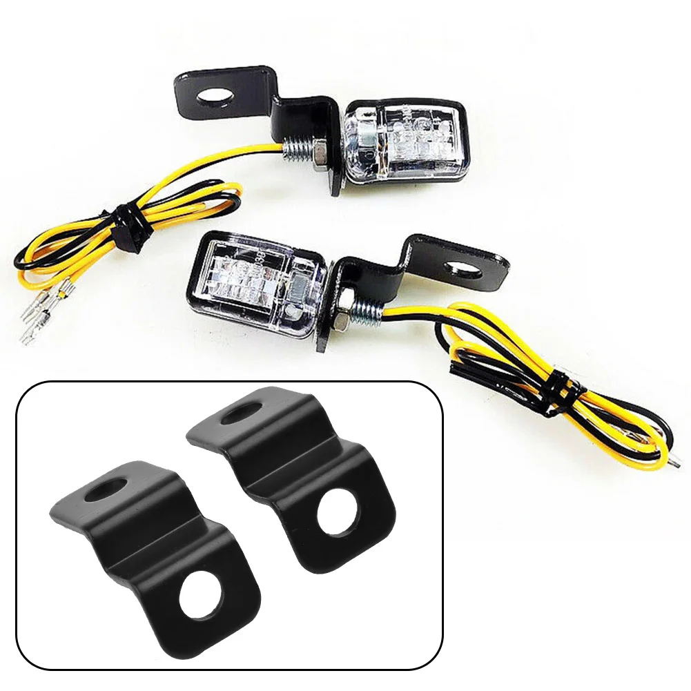 

2Pcs Motorcycle LED Mini Turn Signal Lights Aluminum Alloy Bracket 12V Motorcycle Turn Signals Indicators Blinker Light Bracket