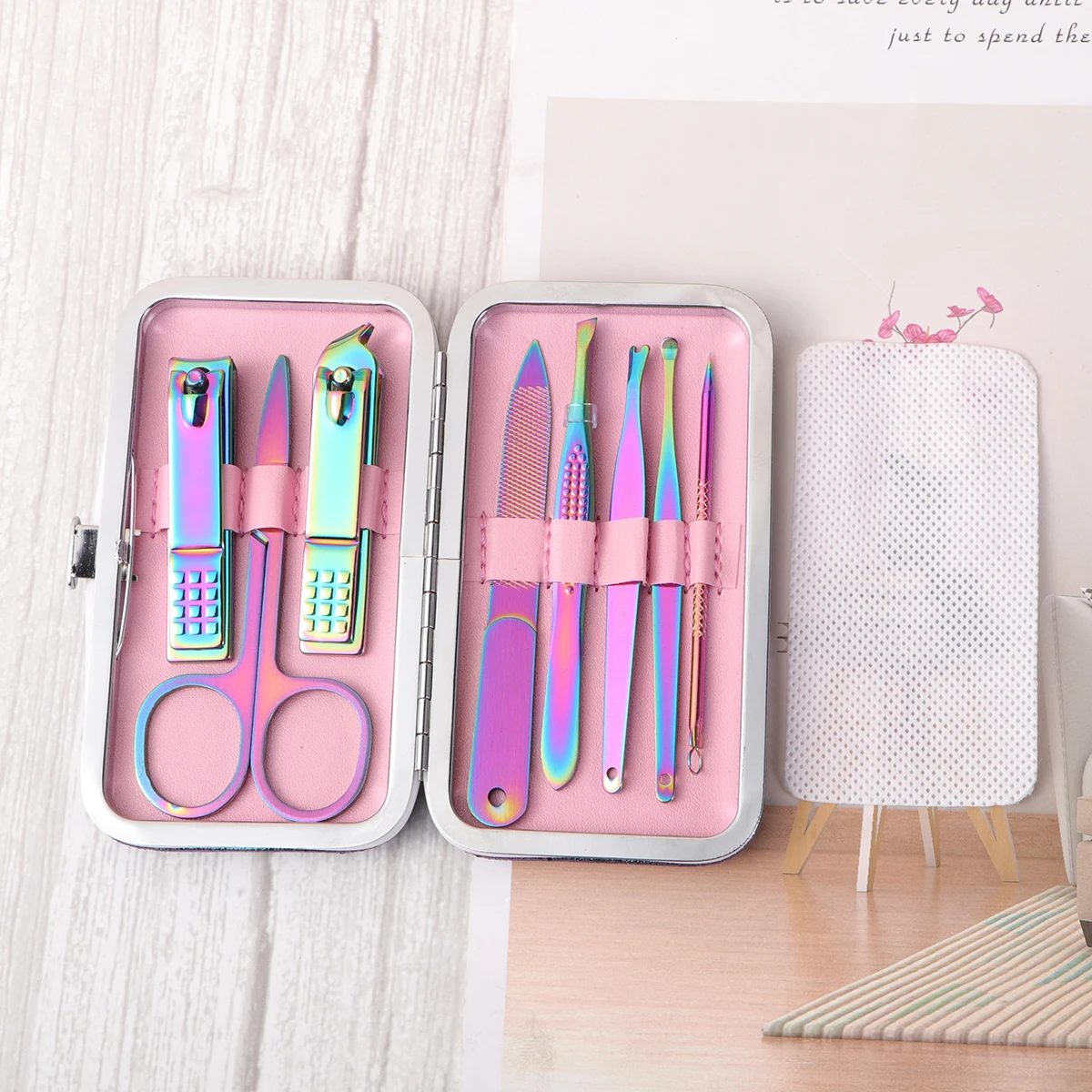 

8pcs Stainless Steel Clippers Set Manicure Tools Trimmer Durable Nail File Ergonomic Nail Cutter Kit For Daily Use Family