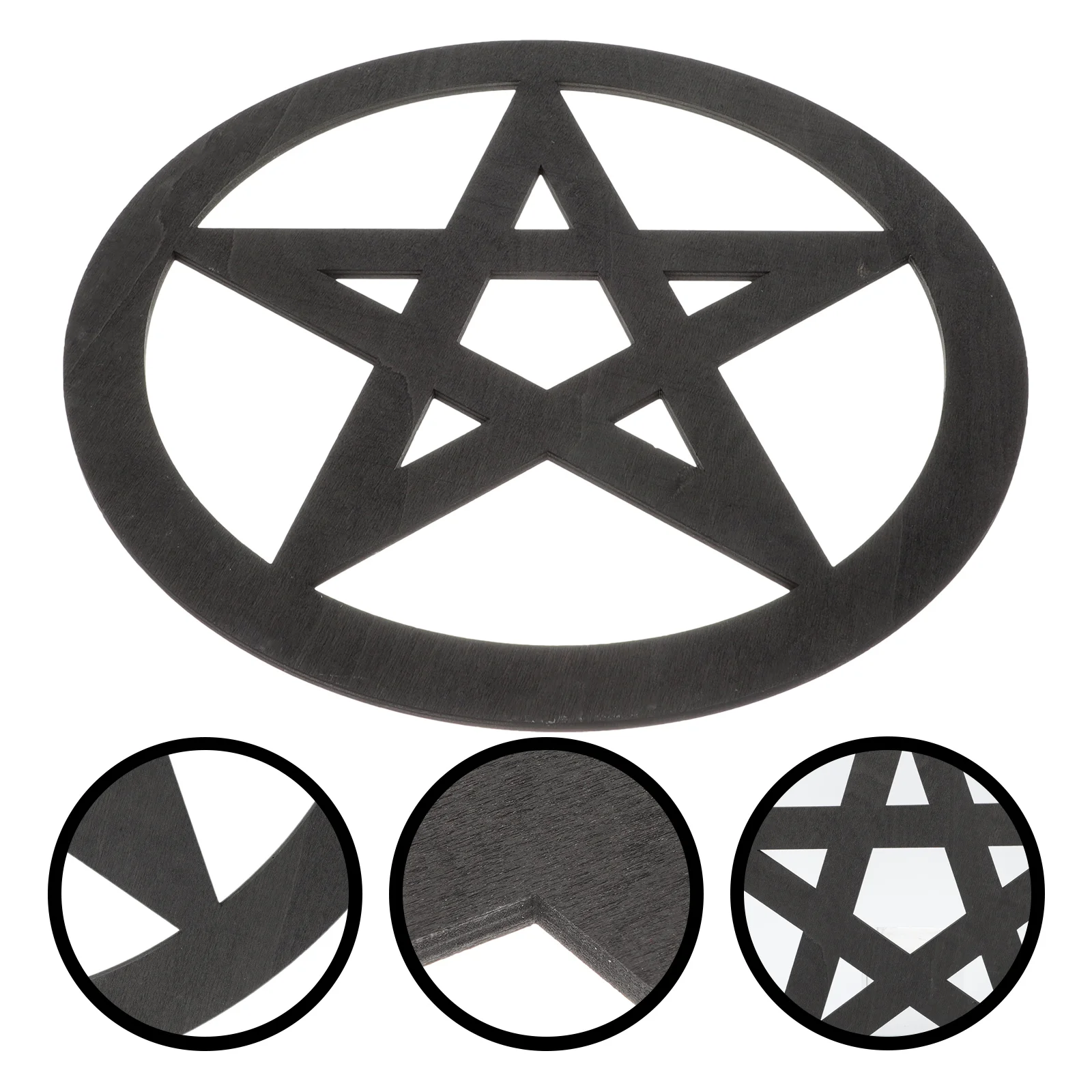 Pentagram Wood Retro Altar Decor Practical Household naments Altar Ritual naments Vintage Wooden Ceremonial Ritual Supply