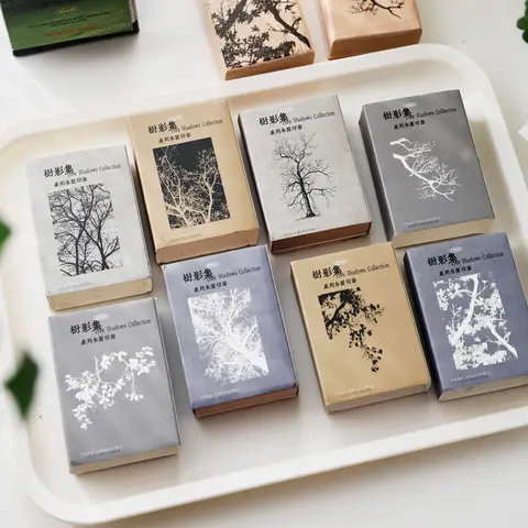 Vintage Ahşap Damga Ağacı ve Dal Temalı Scrapbooking Günlük Tutma Arka Plan Dekorasyonu Hobi Kırtasiye Malzemeleri
