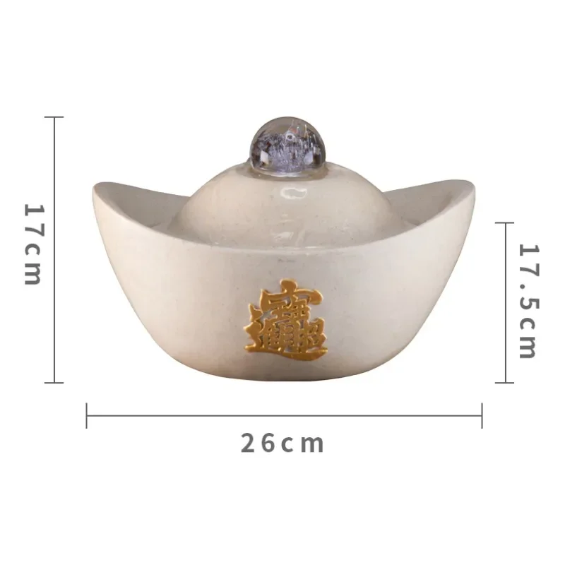 نافورة مياه لاكي جولد إنجوت ديكور فنغ شوي لغرفة المعيشة - زخرفة الجرم السماوي المتدفقة مع ميزة المياه المتداولة #2