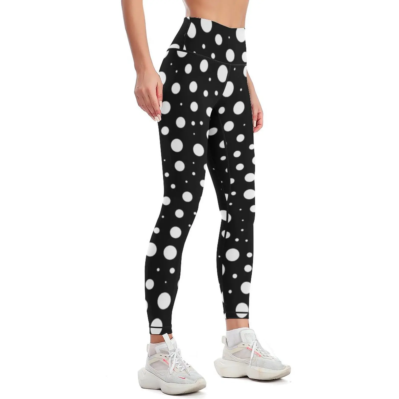 Pretty black and white polka dots Leggings Legging sport gym sportswear woman Women's gym Tight fitting woman Womens Leggings