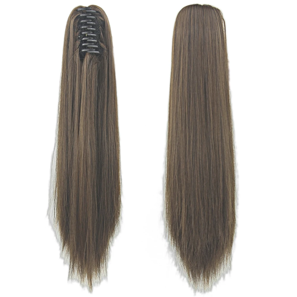 Soowee 15 Colors Straight Clip In Hairpiece Hair Extensions Blonde Gray Little Pony Tail Synthetic Hair Claw Ponytail