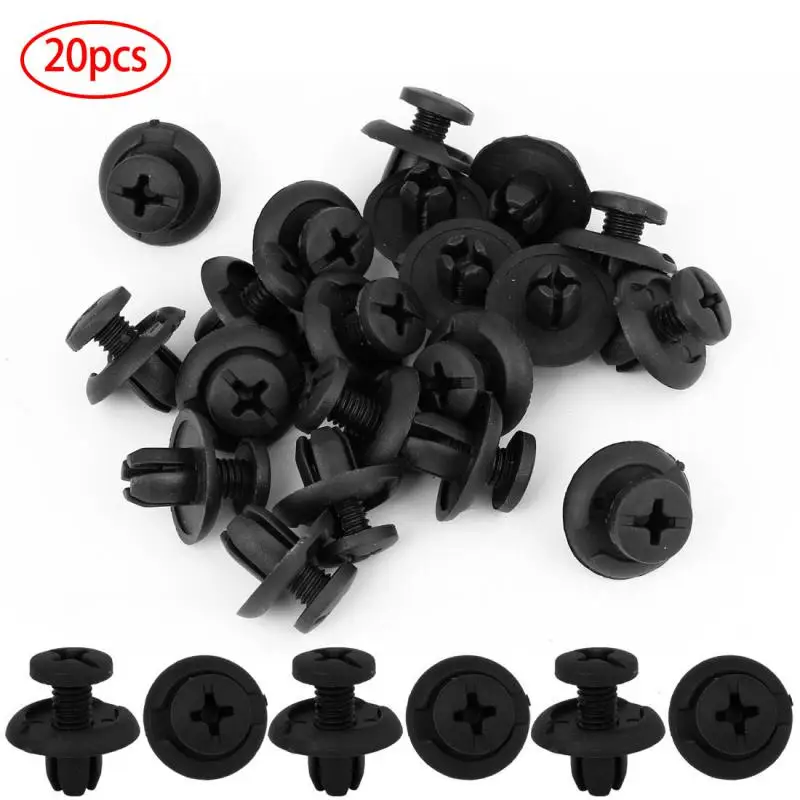 8mm Hole Door Rivet Plastic Clip Fasteners Black Cars Lined Cover Barbs Rivet Auto Fasteners Retainer Push Pin Clips