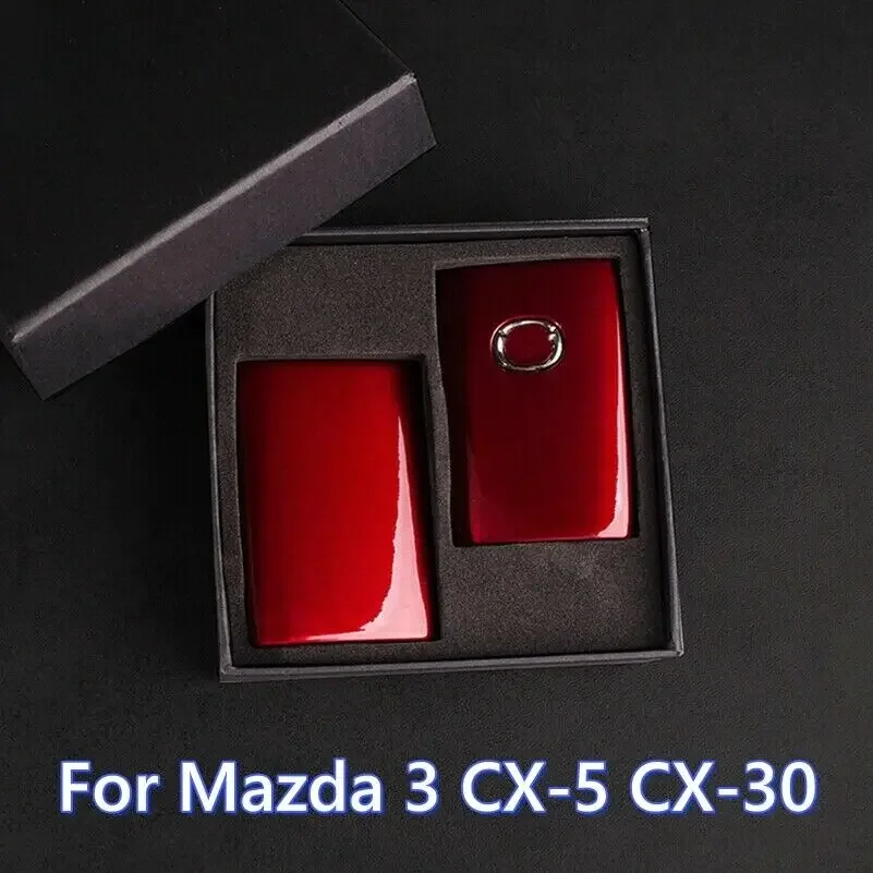 Red Remote Key Fob Cover Case Holder Keychain Shell For Mazda 3 CX-5 CX-9 CX-30