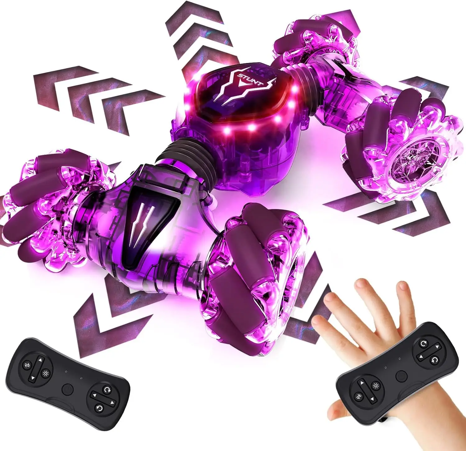 

Remote Control Car for Boys Girls, 2.4GHz 4WD Gesture Sensing RC Stunt Car Toys - 360° Rotating